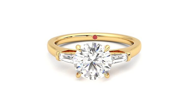 Taylor & Hart Mirror Round Engagement Ring 360 degree image 29