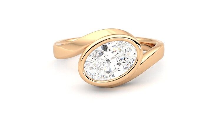Taylor & Hart Nalu Oval Engagement Ring 360 degree image 1