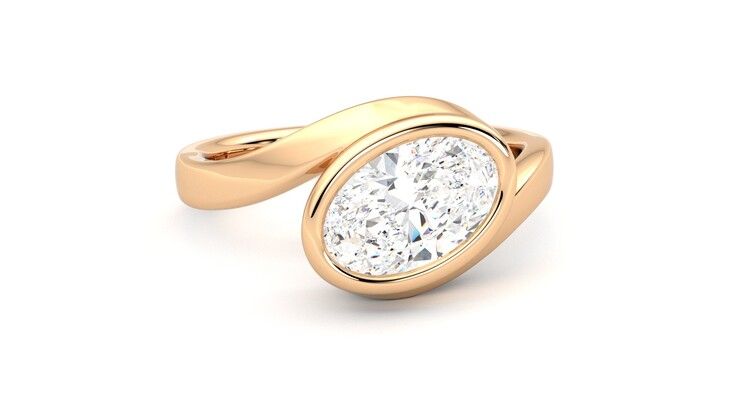 Taylor & Hart Nalu Oval Engagement Ring 360 degree image 3