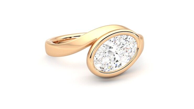 Taylor & Hart Nalu Oval Engagement Ring 360 degree image 4
