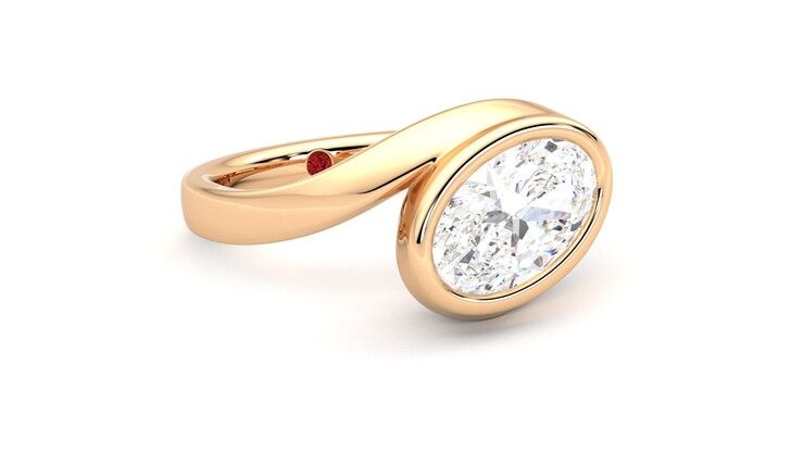 Taylor & Hart Nalu Oval Engagement Ring 360 degree image 5