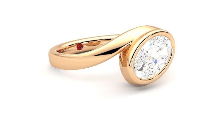 Taylor & Hart Nalu Oval Engagement Ring 360 degree image 6