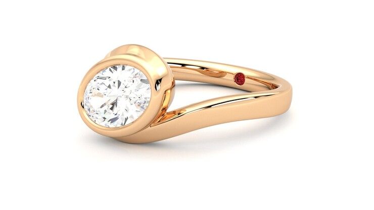 Taylor & Hart Nalu Oval Engagement Ring 360 degree image 24