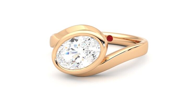 Taylor & Hart Nalu Oval Engagement Ring 360 degree image 26