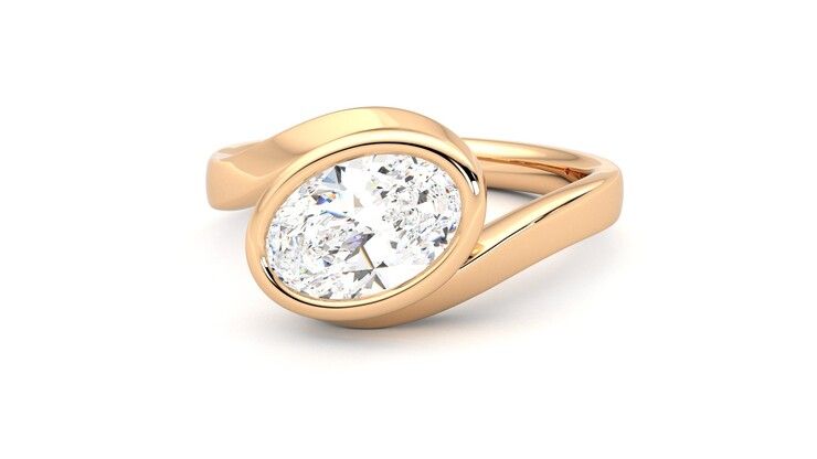 Taylor & Hart Nalu Oval Engagement Ring 360 degree image 27