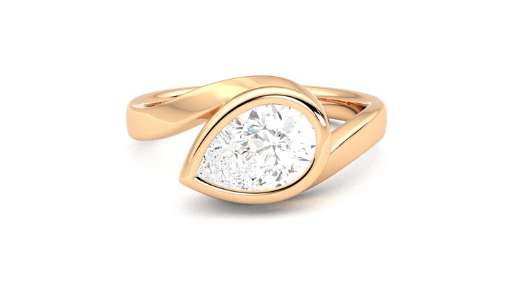 Taylor & Hart Nalu Pear Engagement Ring 360 detail 01