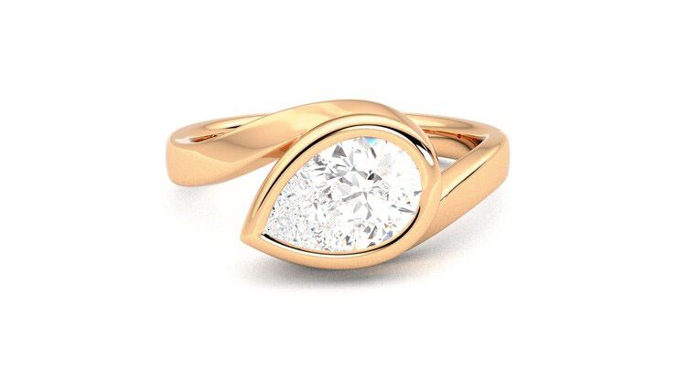 Taylor & Hart Nalu Pear Engagement Ring 360 degree image 1