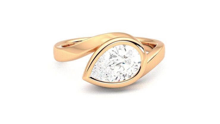 Taylor & Hart Nalu Pear Engagement Ring 360 degree image 2
