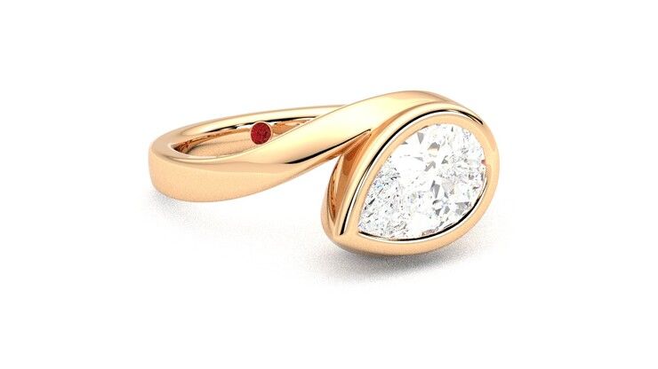Taylor & Hart Nalu Pear Engagement Ring 360 degree image 5