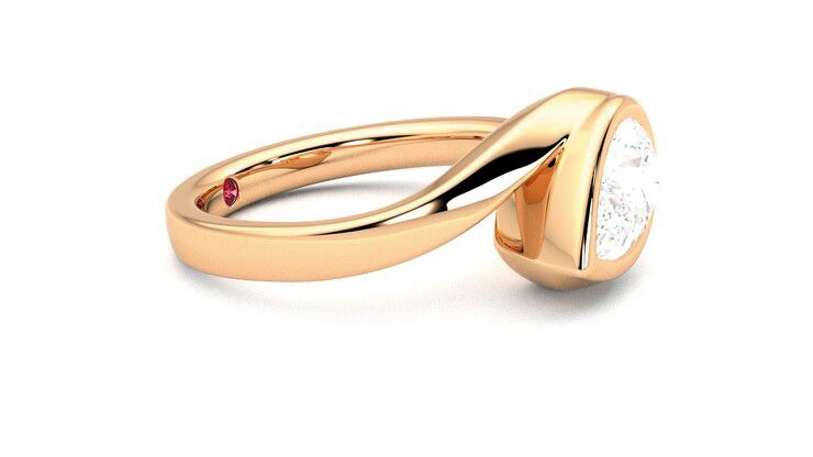 Taylor & Hart Nalu Pear Engagement Ring 360 degree image 8