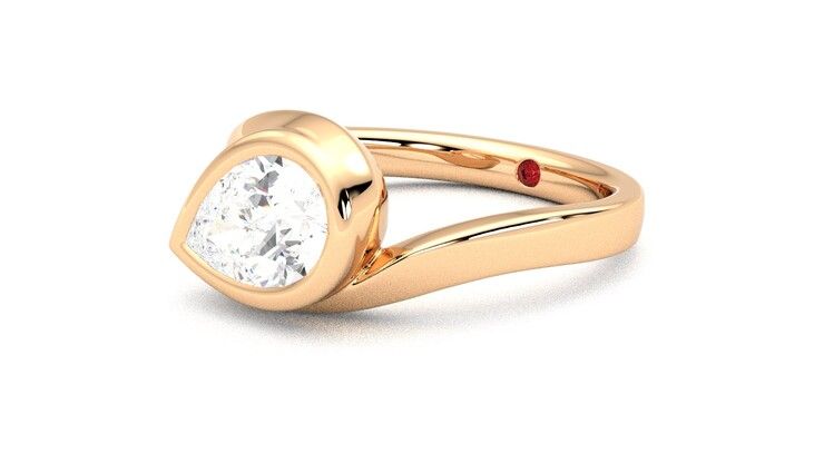 Taylor & Hart Nalu Pear Engagement Ring 360 degree image 24