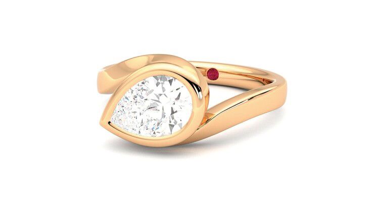 Taylor & Hart Nalu Pear Engagement Ring 360 degree image 26