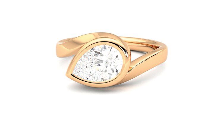 Taylor & Hart Nalu Pear Engagement Ring 360 degree image 27