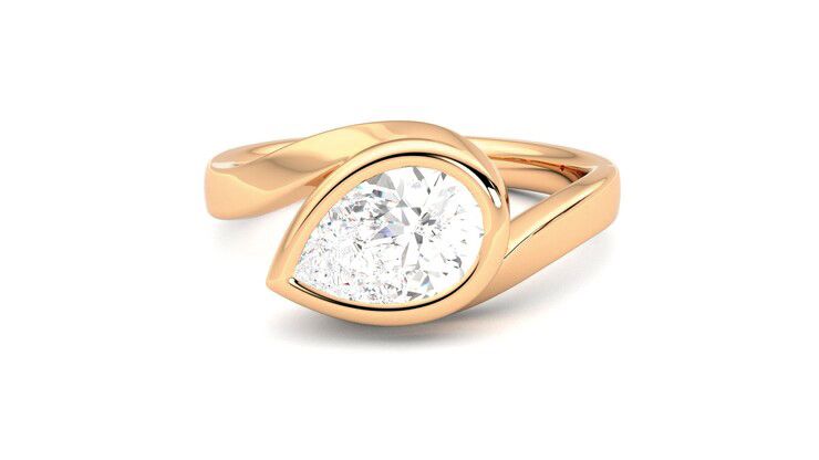 Taylor & Hart Nalu Pear Engagement Ring 360 degree image 28