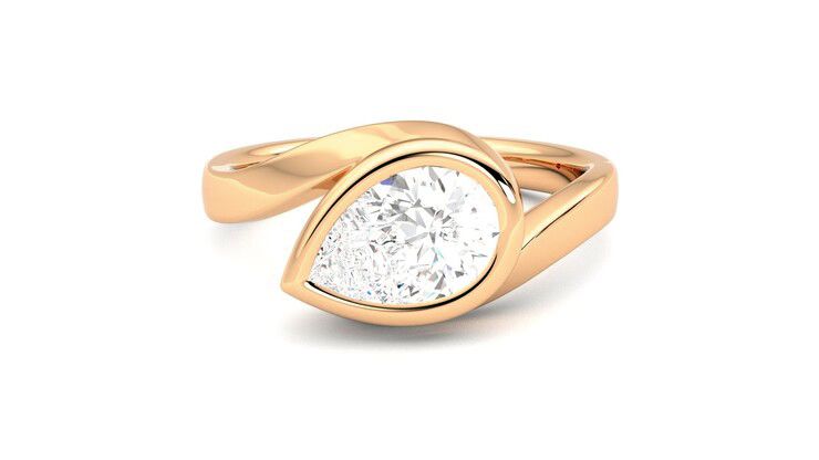 Taylor & Hart Nalu Pear Engagement Ring 360 degree image 29