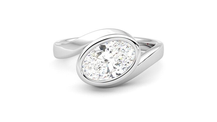 Taylor & Hart Nalu Oval Engagement Ring 360 degree image 0