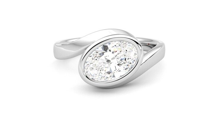 Taylor & Hart Nalu Oval Engagement Ring 360 degree image 1