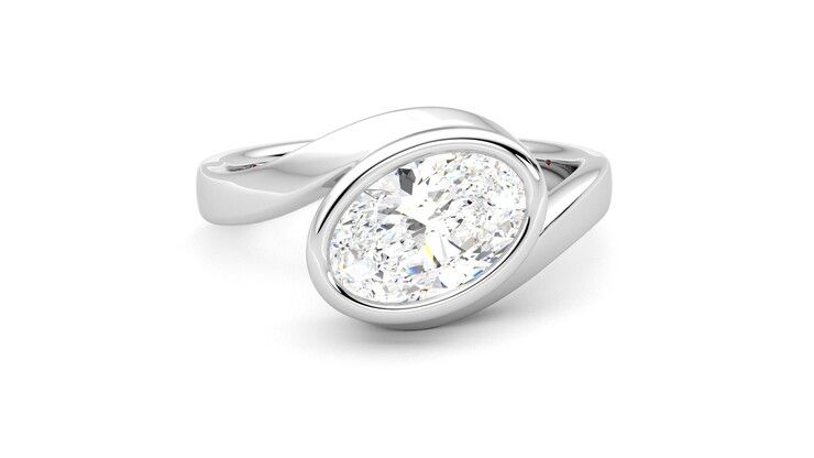 Taylor & Hart Nalu Oval Engagement Ring 360 degree image 2