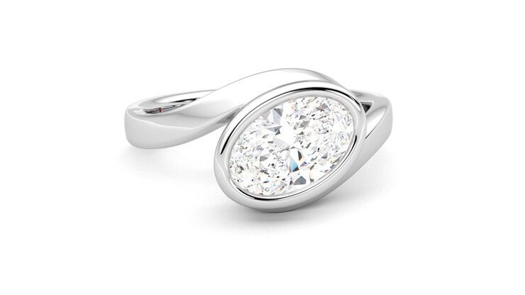 Taylor & Hart Nalu Oval Engagement Ring 360 degree image 3