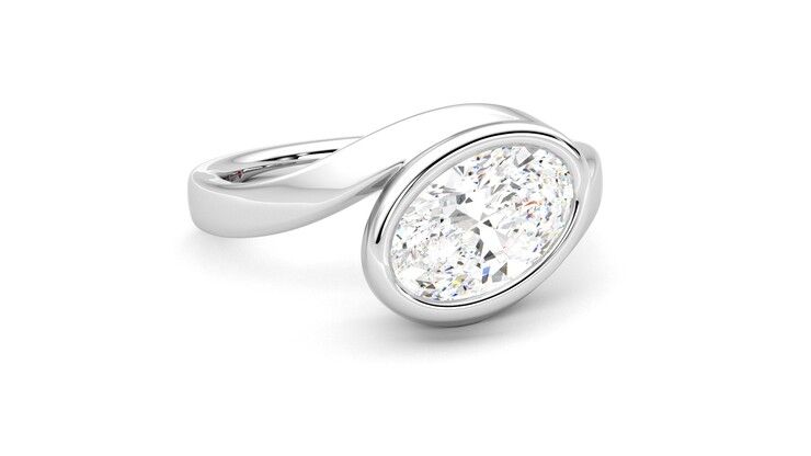 Taylor & Hart Nalu Oval Engagement Ring 360 degree image 4