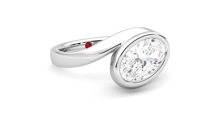Taylor & Hart Nalu Oval Engagement Ring 360 degree image 5