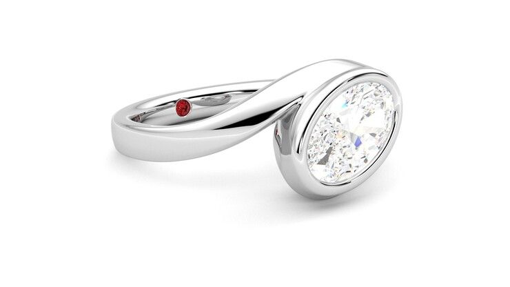 Taylor & Hart Nalu Oval Engagement Ring 360 degree image 6