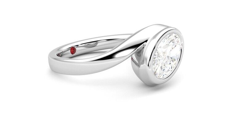 Taylor & Hart Nalu Oval Engagement Ring 360 degree image 7