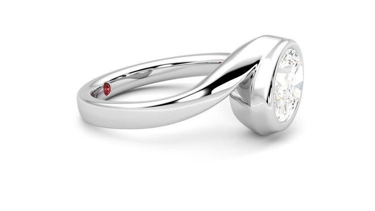 Taylor & Hart Nalu Oval Engagement Ring 360 degree image 8