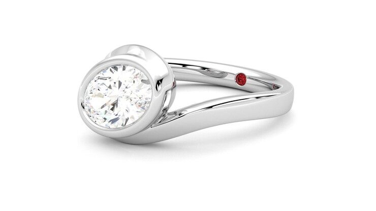 Taylor & Hart Nalu Oval Engagement Ring 360 degree image 24