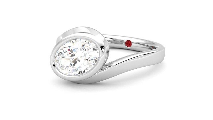 Taylor & Hart Nalu Oval Engagement Ring 360 degree image 25