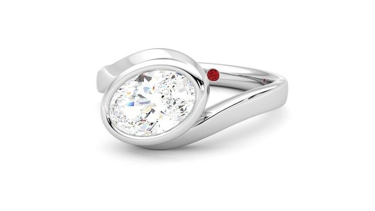Taylor & Hart Nalu Oval Engagement Ring 360 degree image 26