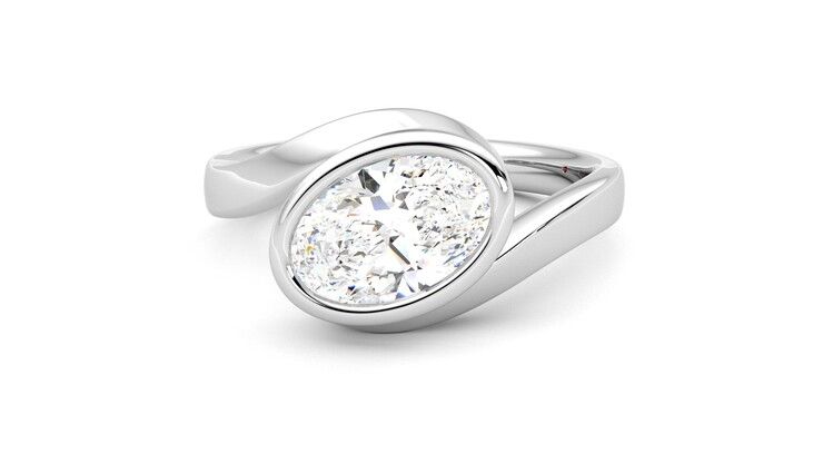 Taylor & Hart Nalu Oval Engagement Ring 360 degree image 28