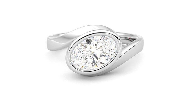 Taylor & Hart Nalu Oval Engagement Ring 360 degree image 29