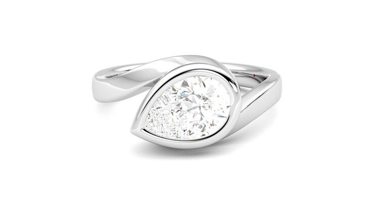 Taylor & Hart Nalu Pear Engagement Ring 360 degree image 0