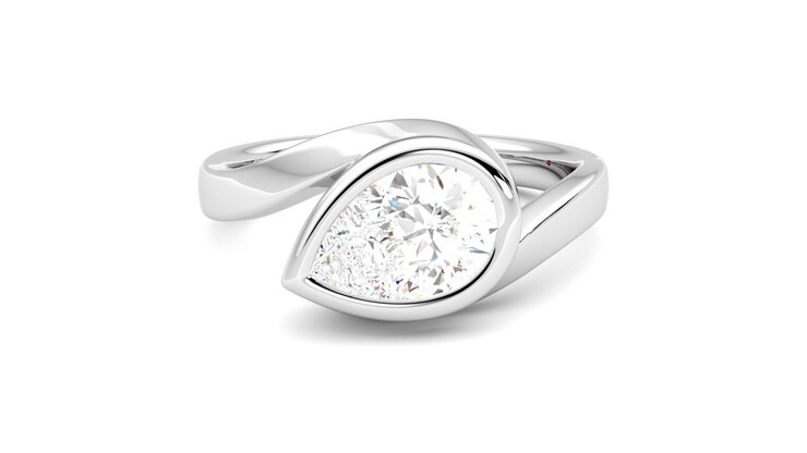 Taylor & Hart Nalu Pear Engagement Ring 360 degree image 0