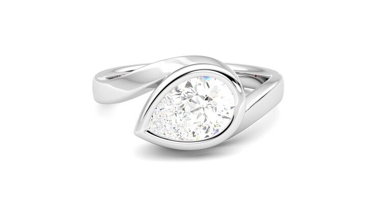 Taylor & Hart Nalu Pear Engagement Ring 360 degree image 1