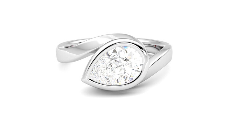 Taylor & Hart Nalu Pear Engagement Ring 360 degree image 1