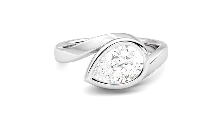 Taylor & Hart Nalu Pear Engagement Ring 360 degree image 2
