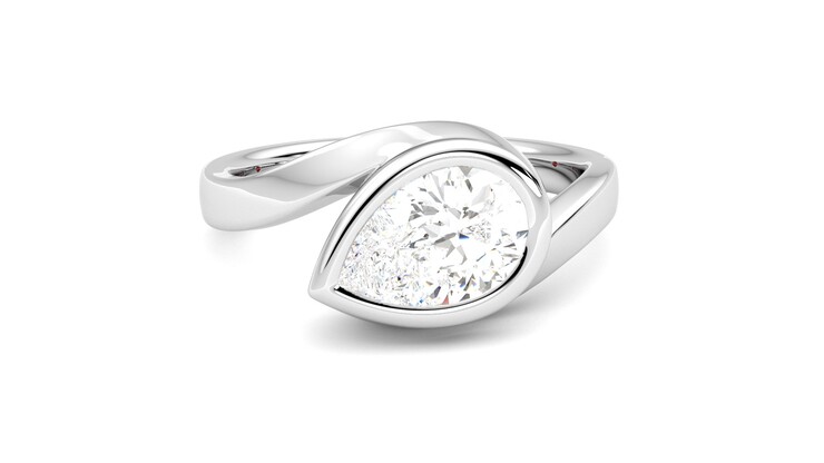 Taylor & Hart Nalu Pear Engagement Ring 360 degree image 2