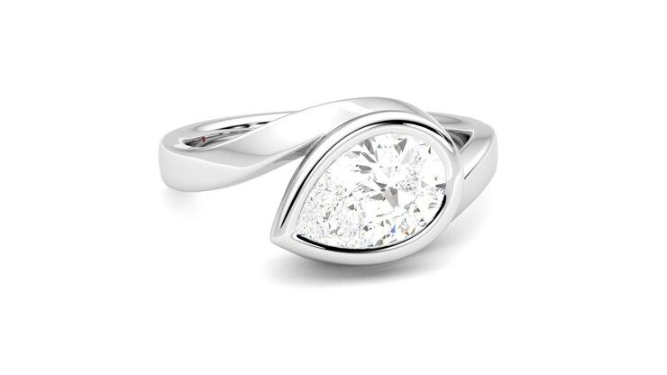 Taylor & Hart Nalu Pear Engagement Ring 360 degree image 3