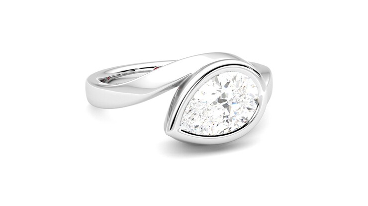 Taylor & Hart Nalu Pear Engagement Ring 360 degree image 4