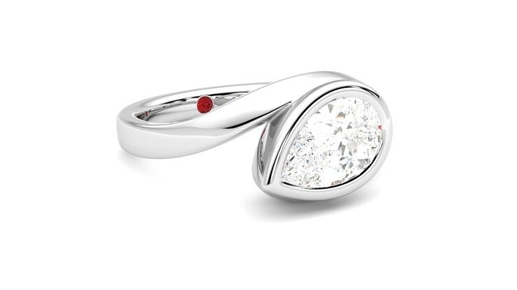 Taylor & Hart Nalu Pear Engagement Ring 360 degree image 5