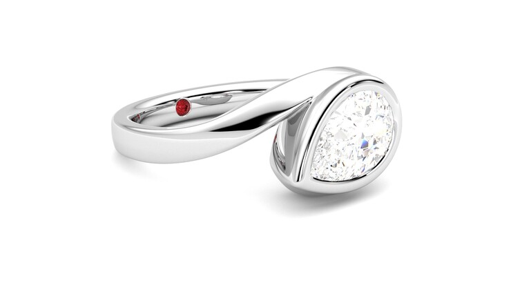 Taylor & Hart Nalu Pear Engagement Ring 360 degree image 6