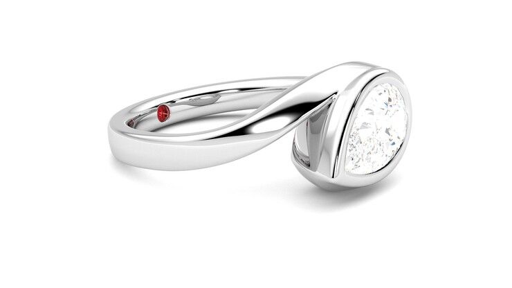 Taylor & Hart Nalu Pear Engagement Ring 360 degree image 7