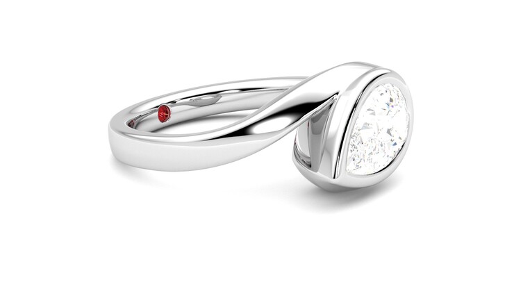 Taylor & Hart Nalu Pear Engagement Ring 360 degree image 7