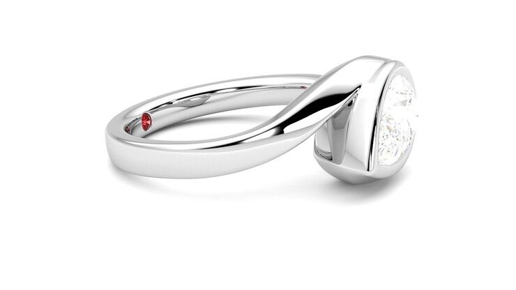 Taylor & Hart Nalu Pear Engagement Ring 360 degree image 8