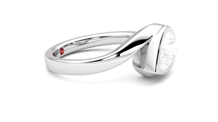 Taylor & Hart Nalu Pear Engagement Ring 360 degree image 8
