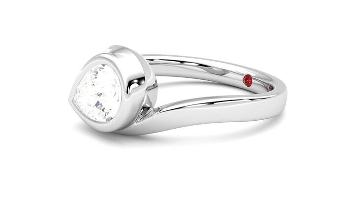 Taylor & Hart Nalu Pear Engagement Ring 360 degree image 23