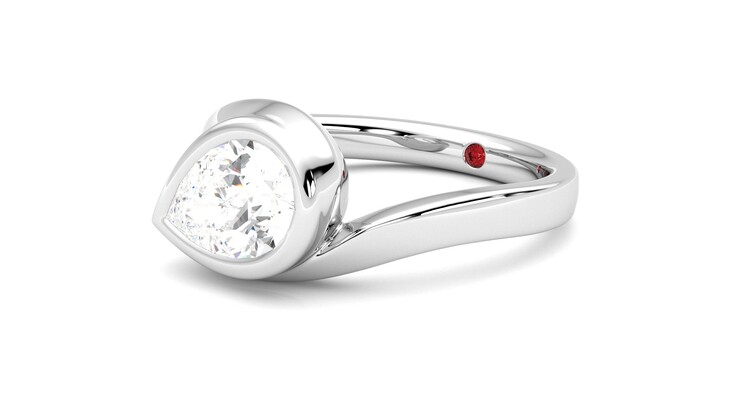 Taylor & Hart Nalu Pear Engagement Ring 360 degree image 24