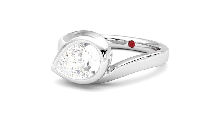 Taylor & Hart Nalu Pear Engagement Ring 360 degree image 25